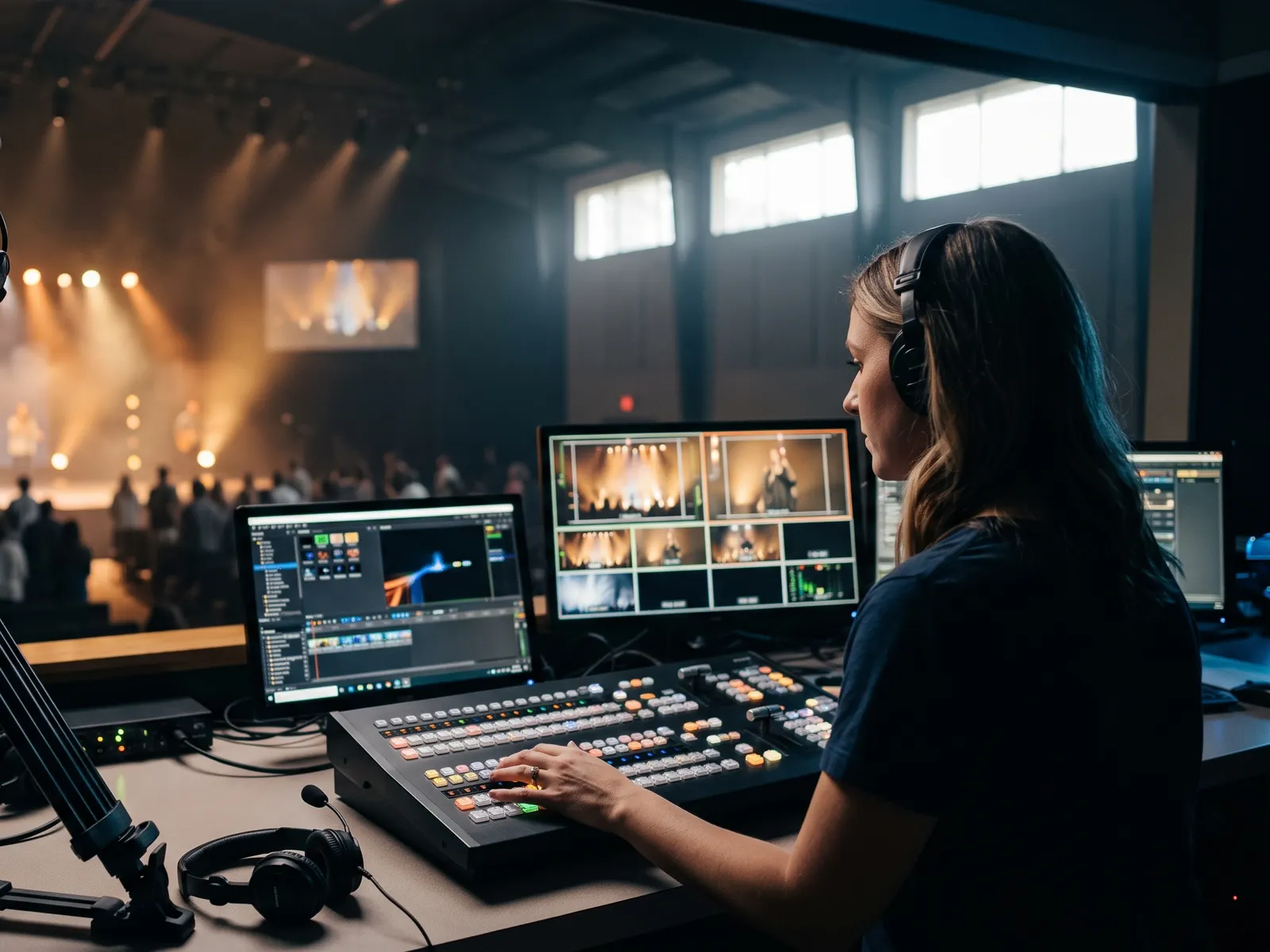 Running the livestream switcher during a worship service